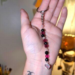 Custom Beaded Keychain, circle hook personalized keychain